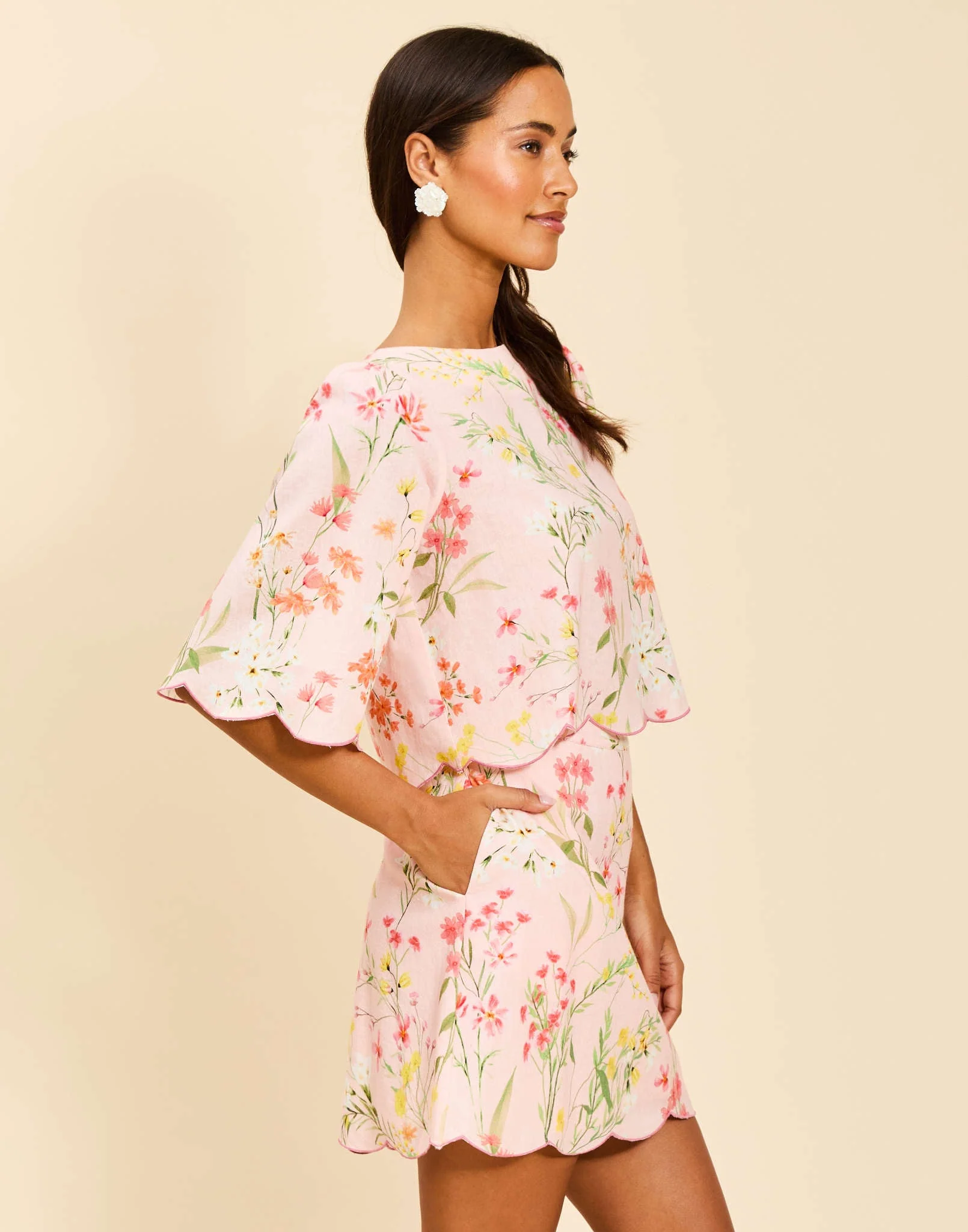 Pilar Scallop Mini Skirt - Image 3
